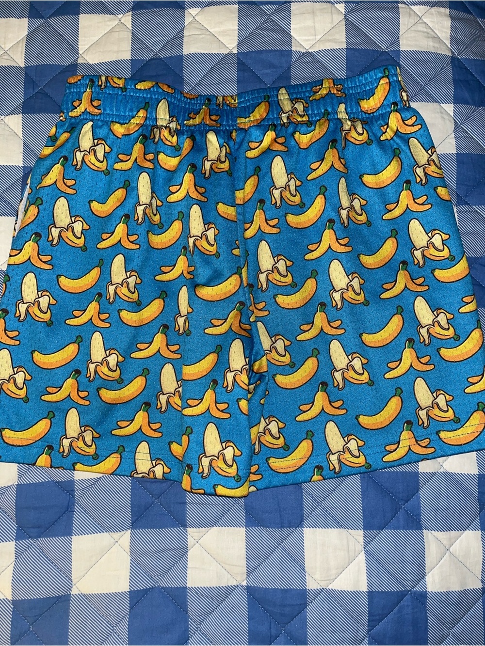 Kids Blue Banana Print Shorts - Picture 2 of 2